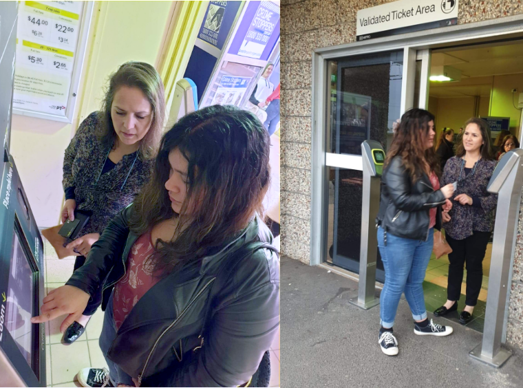 Public Transport Disability Support- User being assisted to get a ticket for a train.